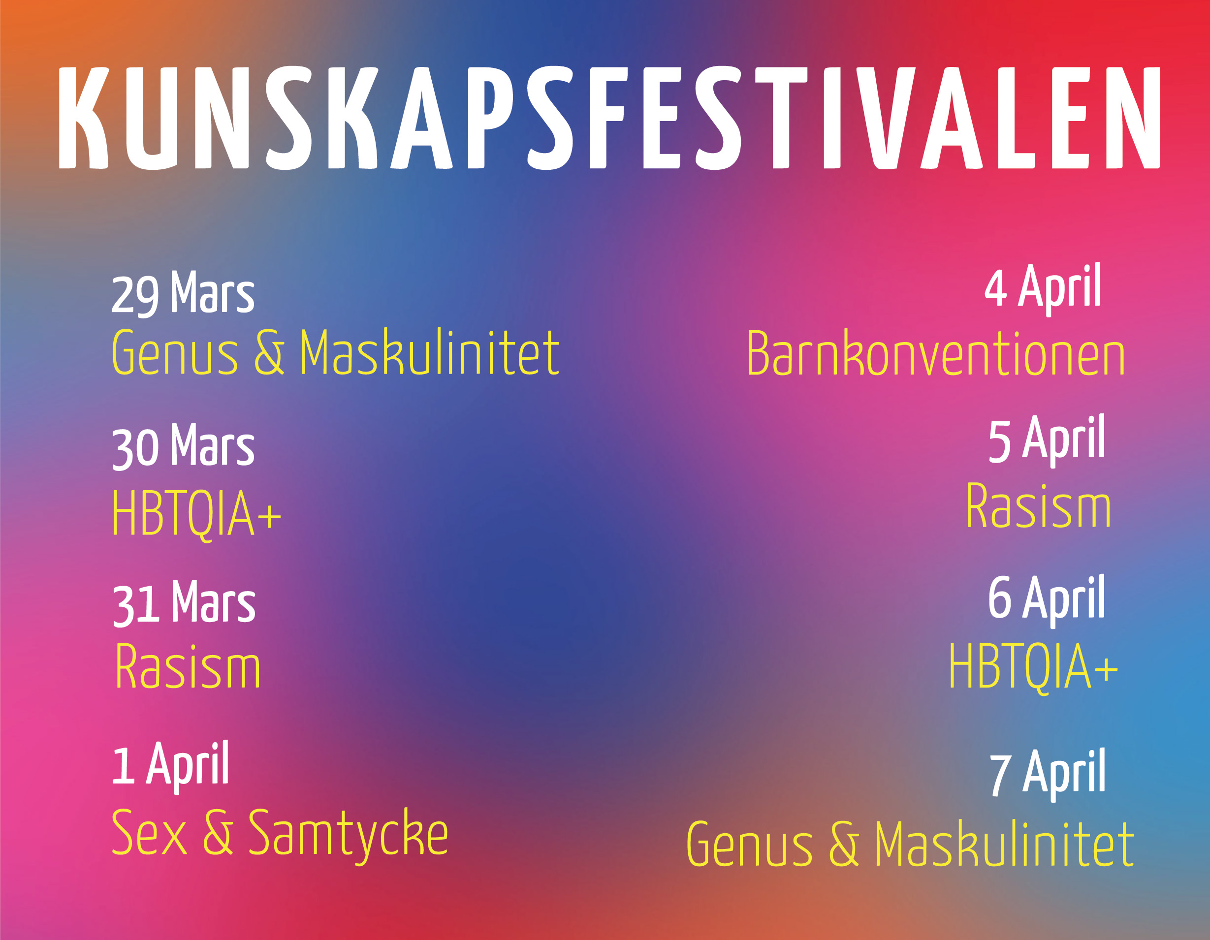 Kunskapsfestival med fokus mänskliga rättigheter 